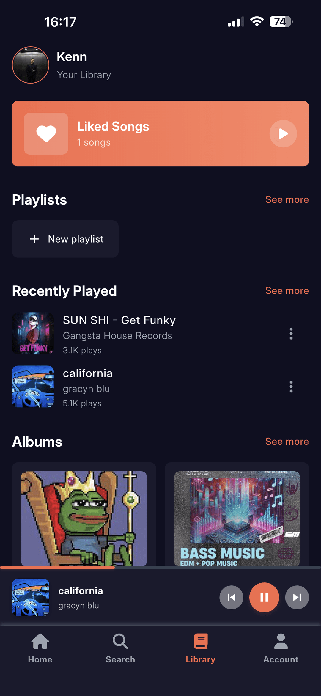 Audibeat mobile app on phone